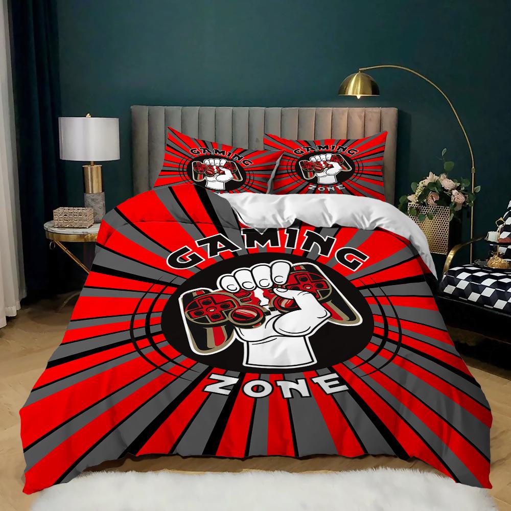 Gamepad Kit 3D Digital Printing Quilt Cover E-Sports Boy Bedding Three-Piece Set