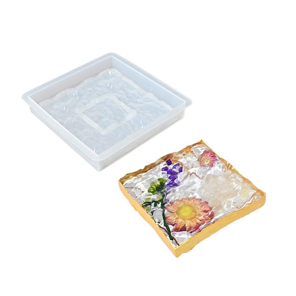 Подставка-поднос для стола Силиконовая форма Легкое извлечение Настольная подставка-костер с эффектом водной ряби Форма для эпоксидной смолы Материалы для рукоделия ручной работы