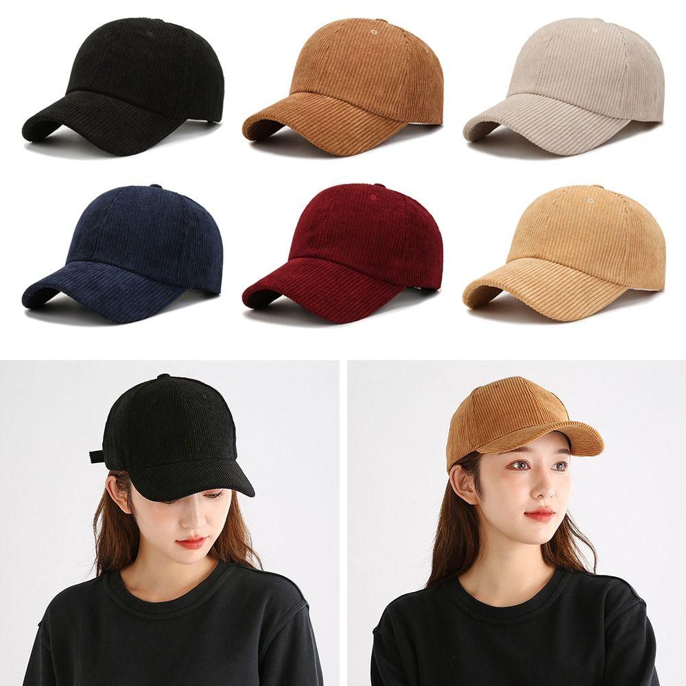 Adjustable Corduroy Baseball Cap Corduroy Baseball Hat Casual Sun Hat  Women