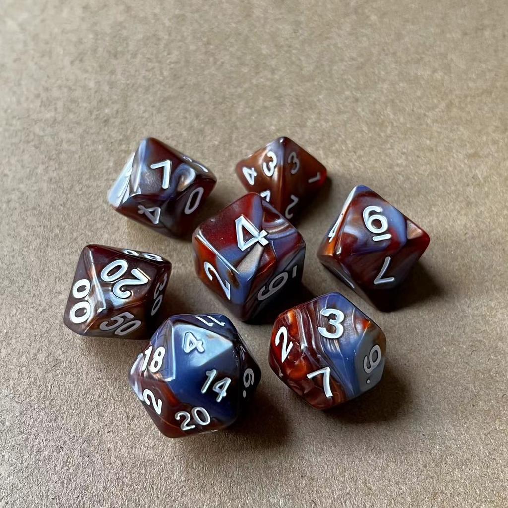 7 шт./лот, многогранные игральные кости из смолы D&D D4 D6 D8 D10 D% D12 D20, многогранные игральные кости TRPG, настольные игры