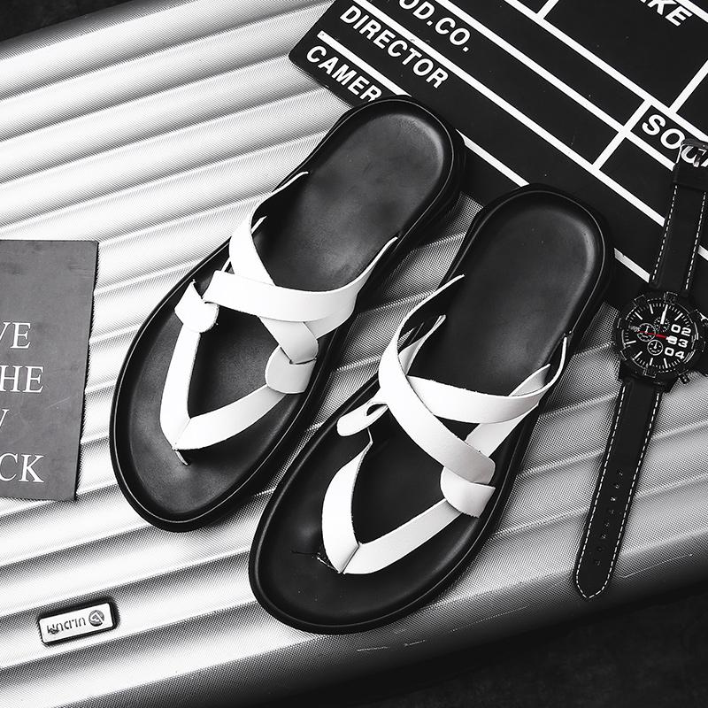 Уличные мужские пляжные сандалии, уличные римские тапочки, удобные полуботинки, новые повседневные ленивые туфли, нескользящие полускользящие шлепанцы