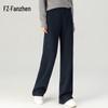 FanZhen Women's High-Waist Wool Blend Wide-Leg Pants