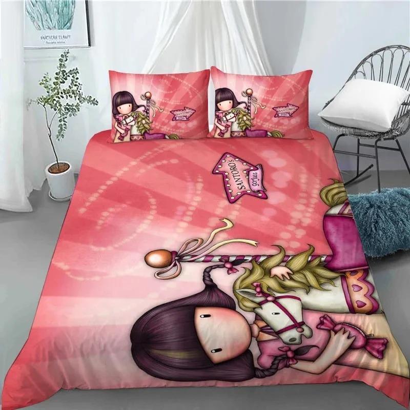 Santoro Gorjuss Комплект пододеяльника Full Queen King Size 3D-печать Аниме-девочка Постельное белье Красивый дизайн
