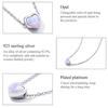 WOSTU Real 925 Sterling Silver Simple Style Shining Opal Heart Pendant Choker Necklace For Women Jewelry Gift