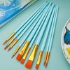10Pcs Artist Paint Brushes with Long Handle Soft Bristles Strong Absorbency Watercolor Round Pointed Multifunction Artists Paint Brush Set