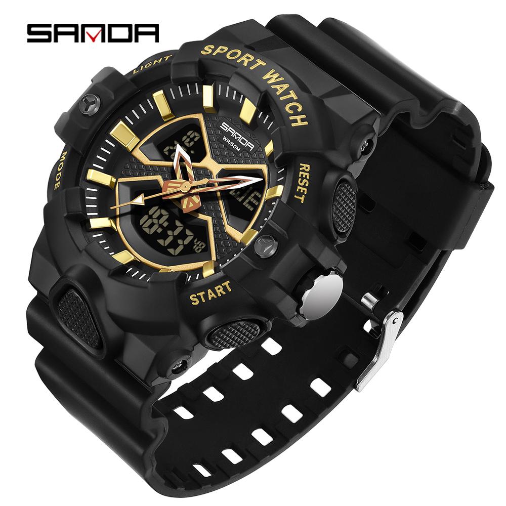 SANDA New Electronic Watch Multifunctional Outdoor Sports Waterproof Men's Watch Simple Creative Watch