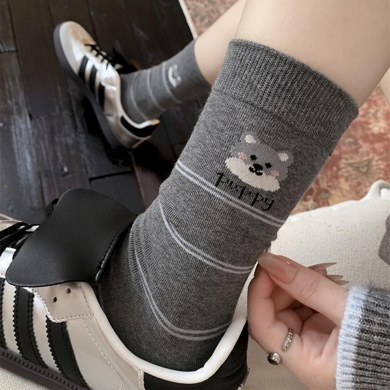 Женские весенне-осенние ассорти мультяшные милые носки из хлопка пиле пиле без косточек с вышивкой собаки