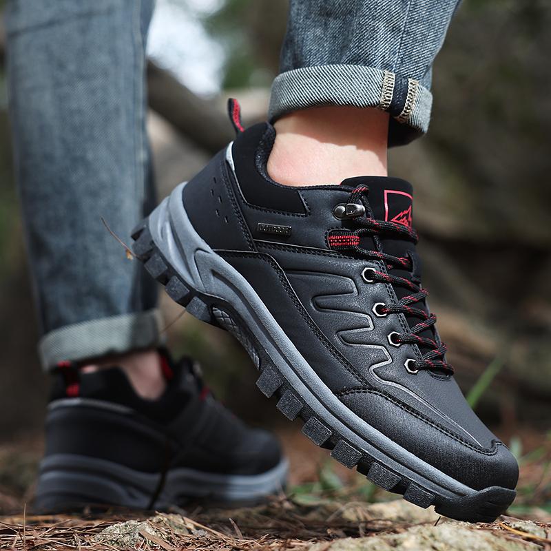 Мужские походные ботинки Водонепроницаемая уличная спортивная обувь Кожаные кроссовки Мужские Большой размер 39-46
