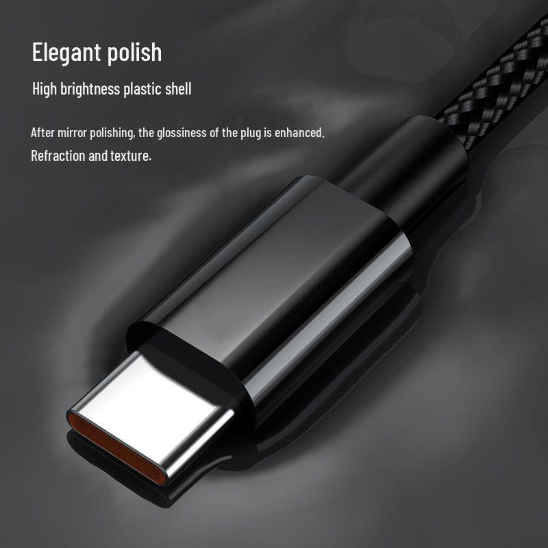 Сверхбыстрый зарядный кабель USB-C мощностью 120 Вт для мобильных телефонов Huawei, Vivo, Oppo и Honor.