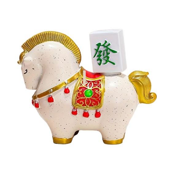 1/4Pcs Cartoon Horse Statue Rotatable Golden Ingot Gourd Money Bag Lucky Pony Figurine Home Office Desktop Feng Shui Decoration Ornament