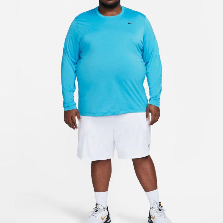 Nike T Shirts Men's Laser Blue Crew Neck Moderate Straight Fit DX0993-446