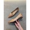Sheepskin Version~ Pointed Temperament Low Heel Single Shoes Women's Shallow Mouth Commuting Shoes One Pedal Simple Professional Work Shoes