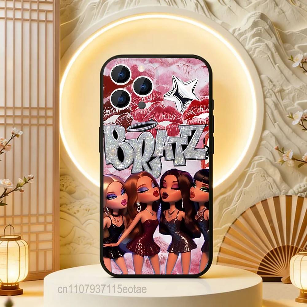 Fashion B-Bratz DollS Black Soft Case For iPhone 17 13 14 15 11 16 12 Pro Max Pro Max Plus E Air Mini Phone Cover Shell