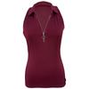 2024 Spring/Summer Women's Solid Color Ribbed Zip-Up Vest, Casual Fashion T-Shirt