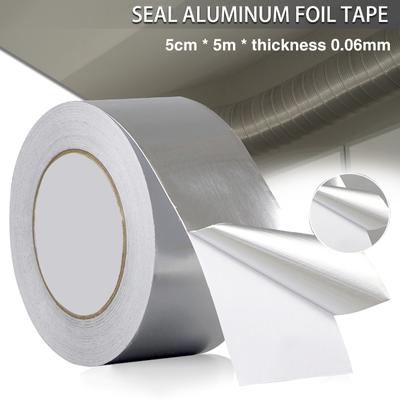 Kell Серебряная лента из алюминиевой фольги, высокотемпературный клей для ремонта воздуховодов, 5 м * 5 см