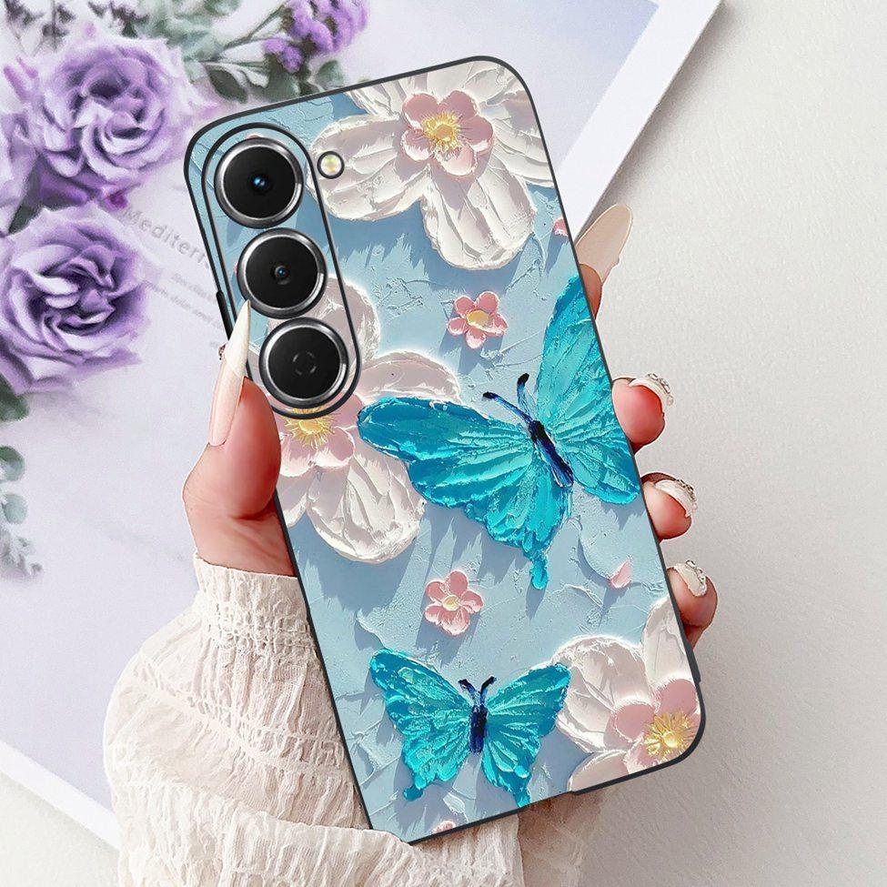 Чехол для Tecno Spark 40Pro KM6 Чехол для Techno Spark 40 Pro Чехол Силиконовый Роскошный Бабочка Любовь Мода Цветы Крутой Расписной