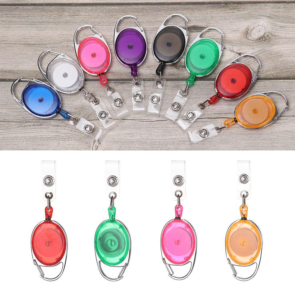 1pc Unisex Office Supplies Clip Anti-Lost Clip Stationery Retractable Lanyards Key Ring Badge Holder