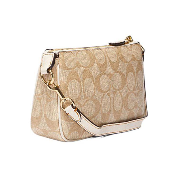 Coach Nolita 19 Классический логотип Цветочная инкрустация Застежка-молния Женская сумка-клатч Хаки CH619-IMOT4