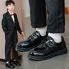 Boys' Leather Shoes Spring and Autumn New Korean Style British Style Black Soft End Primary School Student Campus Performance Shoes
