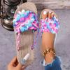 Fashion 2025 Summer Women Slippers Casual Shoes Flat Vacation Holiday Braided Floral Pattern Slippers Toe Post Beach Flip Flops Slides