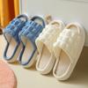 Puff Linen Slippers Four Seasons Thick Bottom Home Fabric Sandals Indoor Couple Cotton and Linen Slippers Women