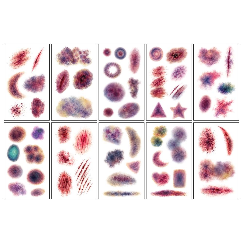 10 Sheets Waterproof Halloween Tattoo Sticker DIY Face Decorations Sticker Halloween Party