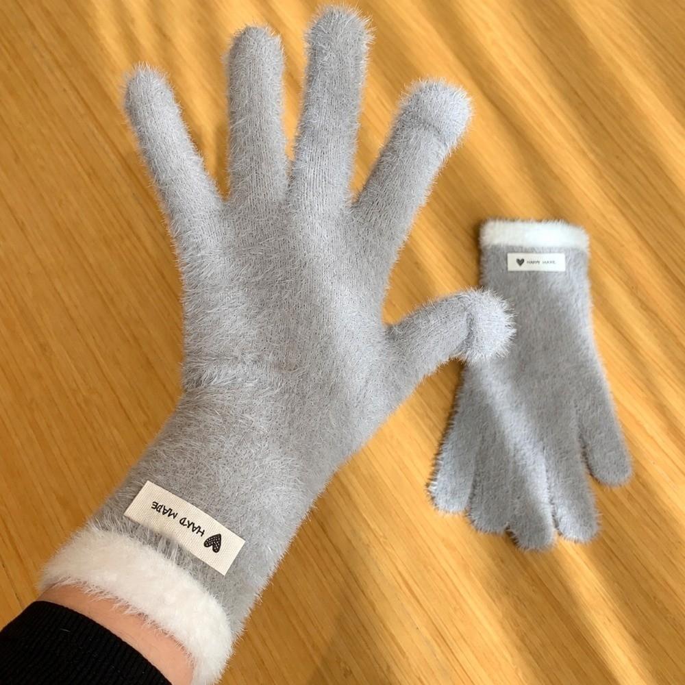 Windproof Winter Warm Gloves Thermal Thick Touch Screen Gloves Full Finger Gloves For Students
