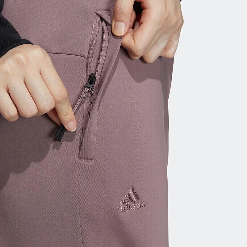 Adidas Однотонные вязаные спортивные брюки с логотипом на манжетах, женские брюки, коричневые, IB2755