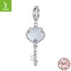 925 Sterling Silver Shell Key Pendant Charm Loose Bead Bead Accessories