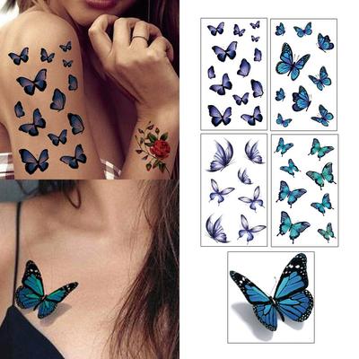 Гелевая татуировка Luna pretty color butterfly body self tattoo наклейка, T-53, 1 шт.