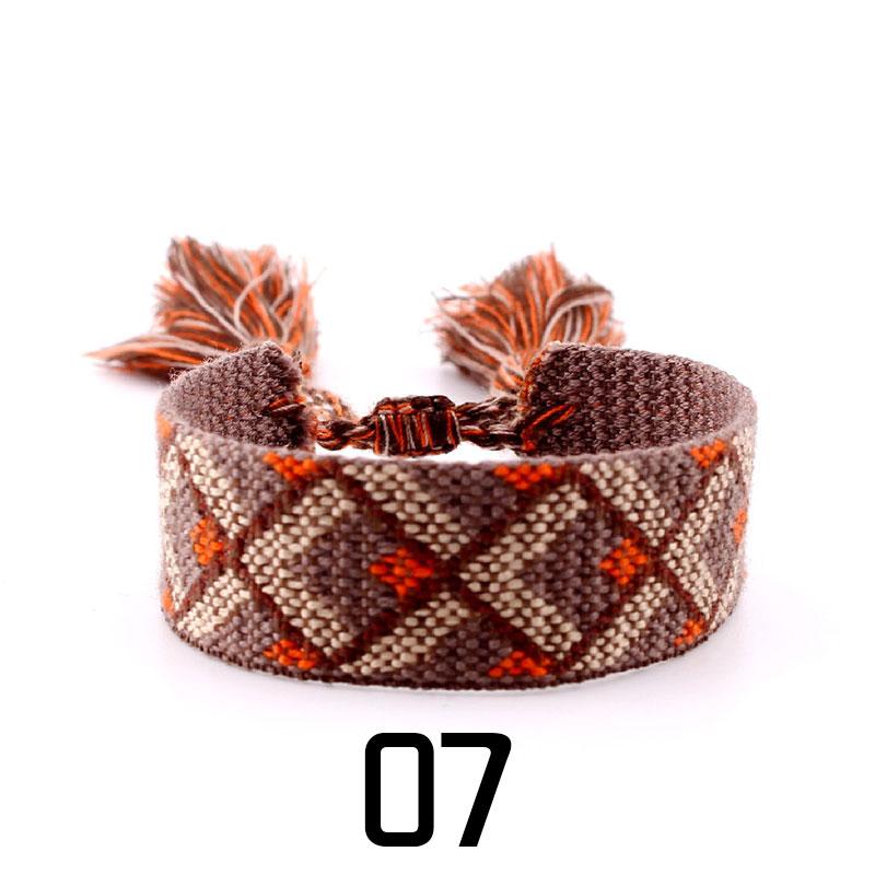 Женская мода ювелирные изделия подарок красочный декоративный узор вышитый ручной работы плетеный браслет в стиле бохо