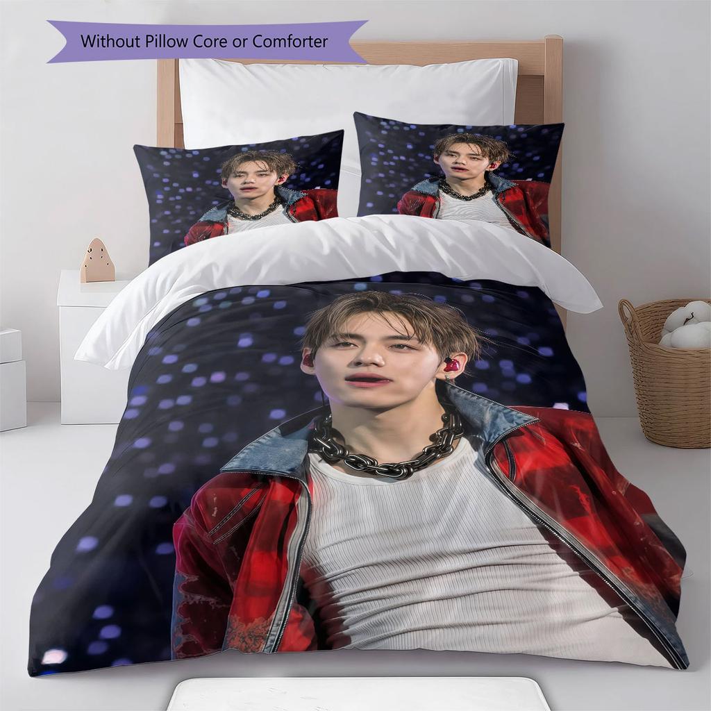V Pattern Bedding Home Decoration Birthday Gift ( 1 duvet cover + 2 pillowcase, without core),fan merchandise.