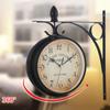 Outdoors Vintage Double Sided Wall Clock Retro Industrial for Garden Outdoor Decorative