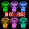 Lampe de Chevet 3D LED - Fabriquée en France - Multicolore - Tactile - Télécommande - Décorative