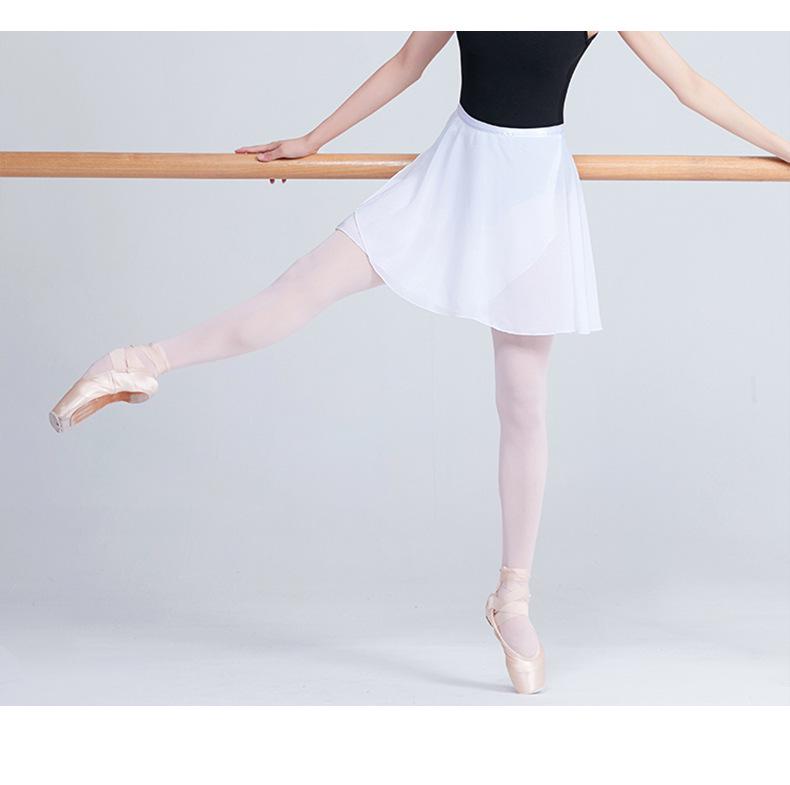 Взрослая шифоновая сетчатая балетная юбка - средней длины, большой клёш, цельная на завязках