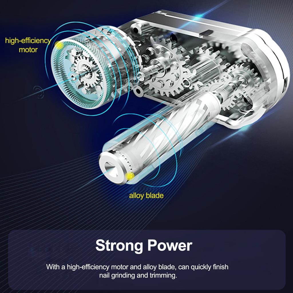 Автоматические электрические кусачки для ногтей Профессиональная пилочка для ногтей Встроенная шлифовальная машина для ногтей Резак для ногтей