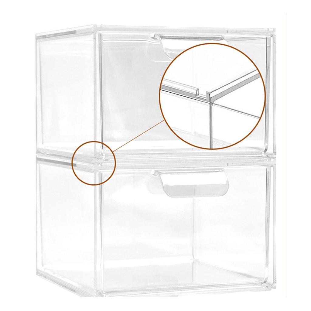 Прозрачный акриловый ящик для хранения Штабелируемый органайзер для косметики Ювелирных изделий Канцелярских товаров Пластиковые контейнеры Акриловый органайзер для макияжа