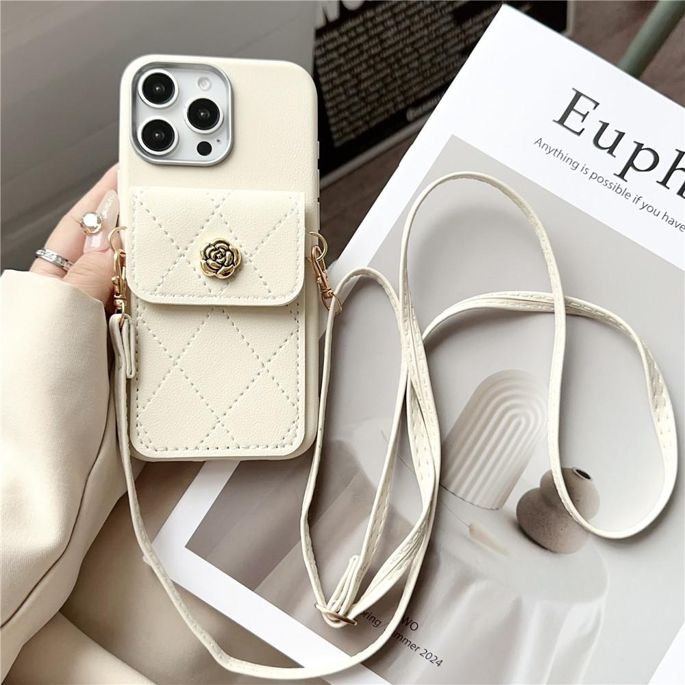 Чехол для телефона для Samsung S25 S24 S23 S22 Ultra S21 Plus S20 FE Note 20 Кожаный кошелек с 3D цветком, карманом для карт, ремешком через плечо