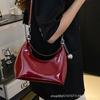 Fashion Patent Leather Hand-held Small Bag Women's 2025 New High-end Niche Underarm Bag One-shoulder Crossbody Bag Crescent Bag