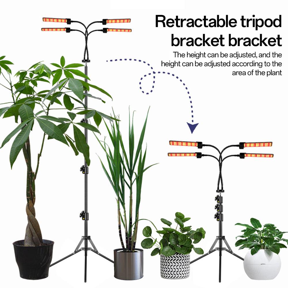 3 Heads LED Grow Lights for Indoor Plants Full Spectrum 3 Light Modes 5 Brightness 3 Timing with
