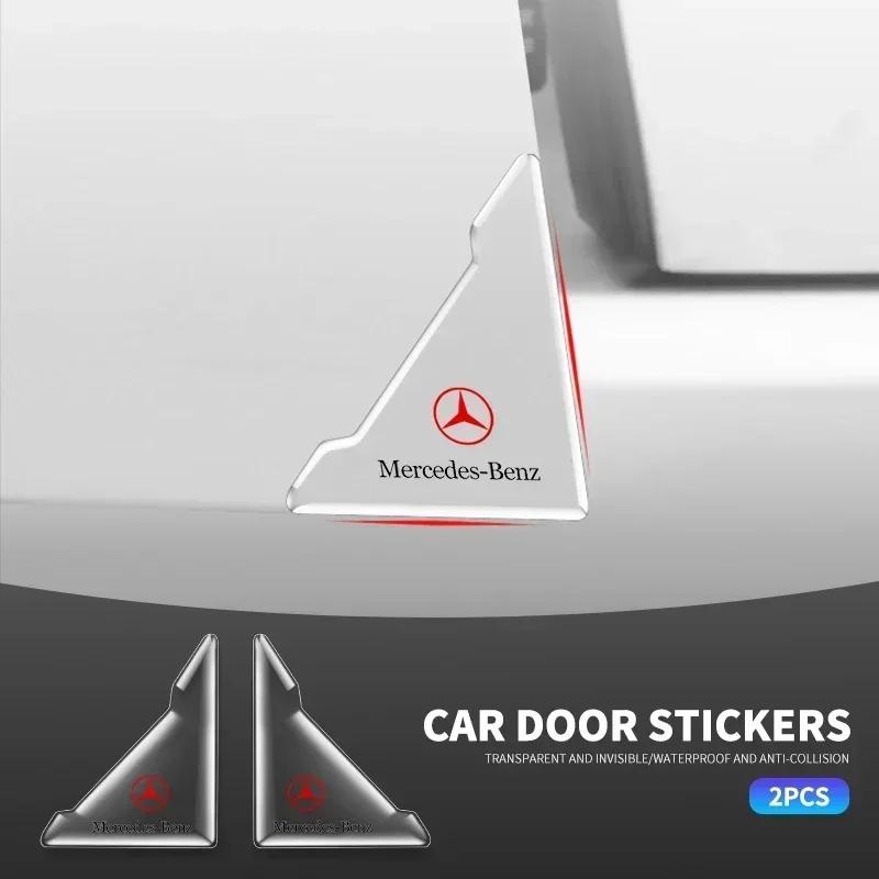 EJG4 2Pcs Transparent Car Door Corner Cover Anti-Scratch Protection Sticker For Mercedes Benz AMG A B C E S class GLA GLC CLA GLK GLE
