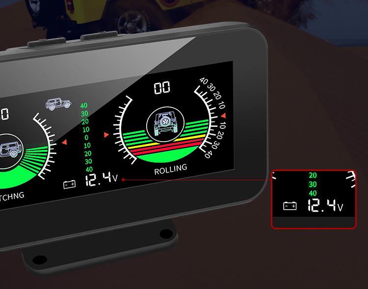 Универсальный внедорожный инклинометр HUD с вольтметром