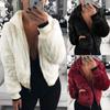 Winter Autumn Hooded Cropped Coats and Jackets Fluffy Fleece Jackets Faux Fur Coat Warm Outwear Clothing