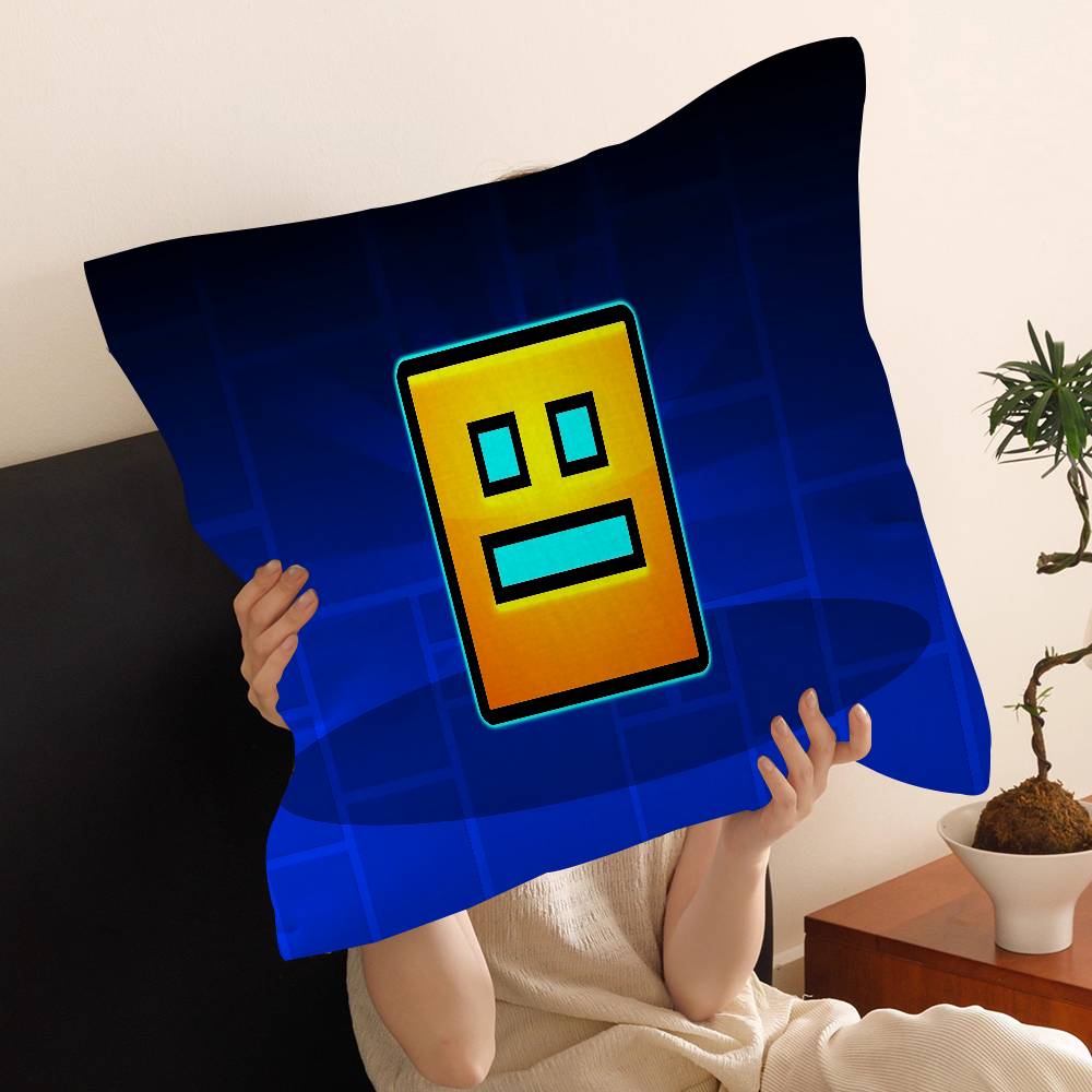 Мультяшная наволочка для подушки Geometry Dash, чехол для диванной подушки, украшение для дома, подарок ребенку