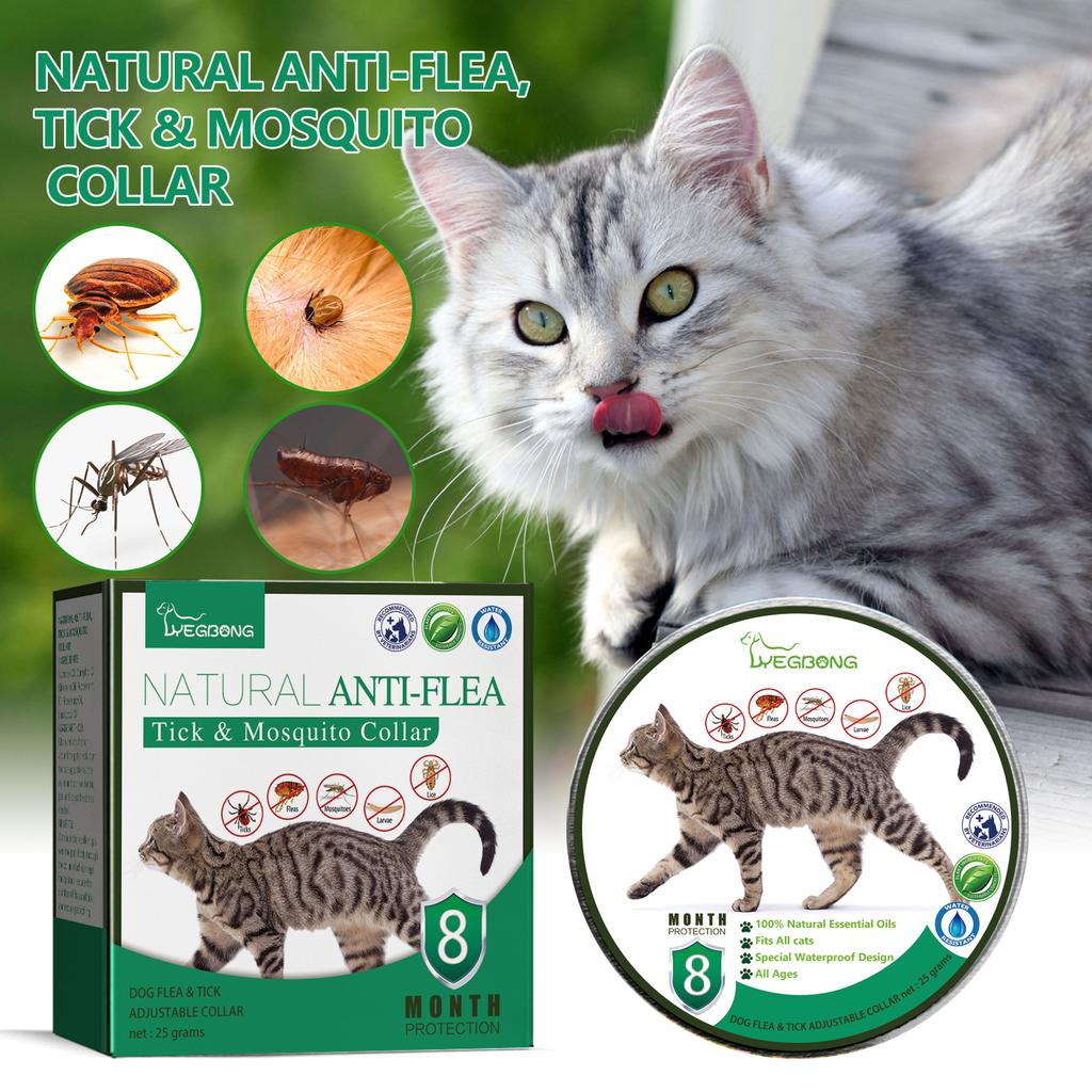 YEGBONG ошейник от насекомых для кошек, собак, блох, клещей и домашних животных, водонепроницаемый и регулируемый ошейник против зуда и насекомых для домашних животных