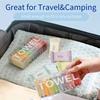 Портативные спрессованные полотенца-Толстые,Быстросохнущие,Двойного использования влажные и сухие,Идеальны для путешествий, дома и использования на открытом воздухе,Удобный дизайн для переноски