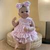 18 Inch Lifelike Full Vinyl Body Bettie Reborn Doll Girl Exquisite 3D Paint Skin Newborn Doll with Draw Hair Dreamy Dress Up Bebe Reborn Toys for Kids