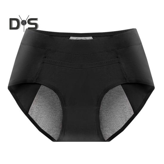 Women Menstrual Panties Mid Waist Cotton Anti-leak Plus Size Soft Breathable Anti-septic Solid Color Elastic Moisture-wicking Lady Briefs Period