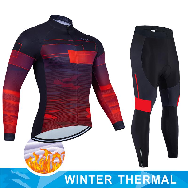 2026 Winter Fleece Warm Winter Thermal Fleece Cycling Jersey Set Man's Long Sleeves Cycling Kits Mountain Bike Jersey Road Bike Cycling Suit