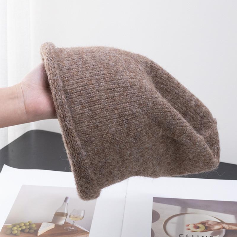 Sheep Wool Knit Beanie Hat For Women Winter Warmth And Windproof Protection